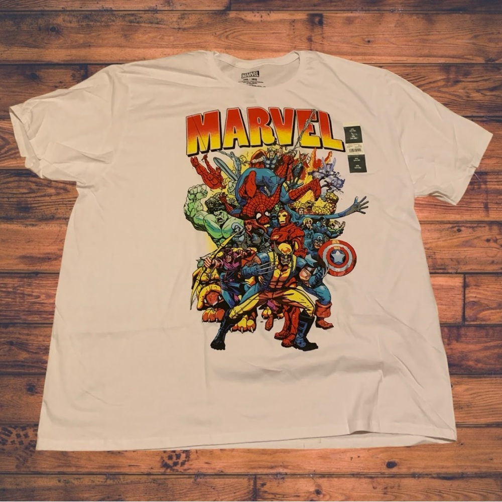 Marvel Comics Justice League Shirt Spider-Man Captain America Iron Man Wolverine